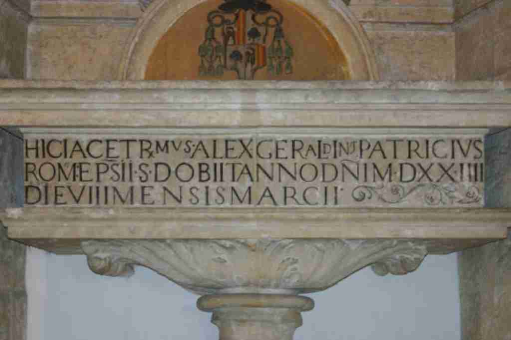 Tomba del Vescovo Alessandro Geraldini nella cattedrale di Santo Domingo.