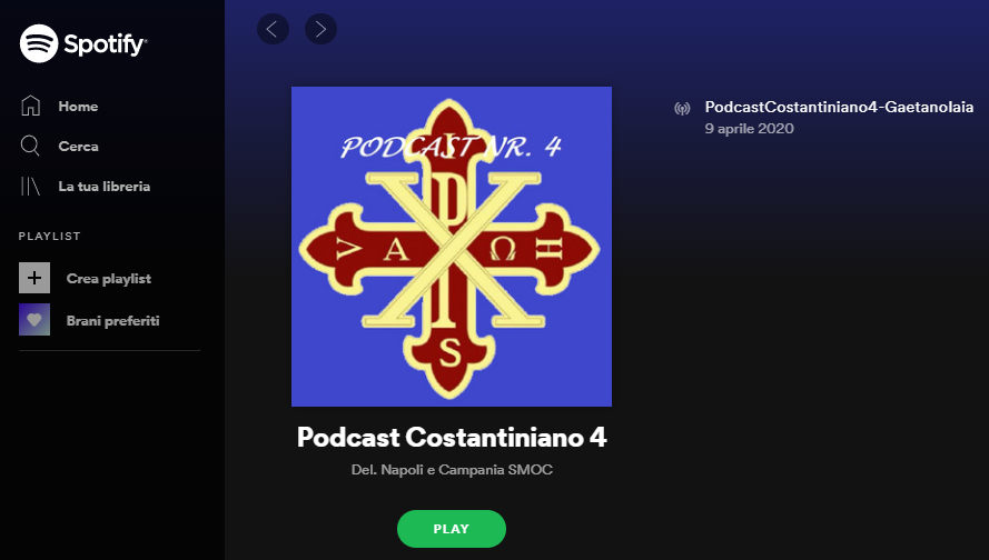 Per chi volesse è possibile accedere al quarto Podcast Costantiniano anche attraverso Spotify: QUI.