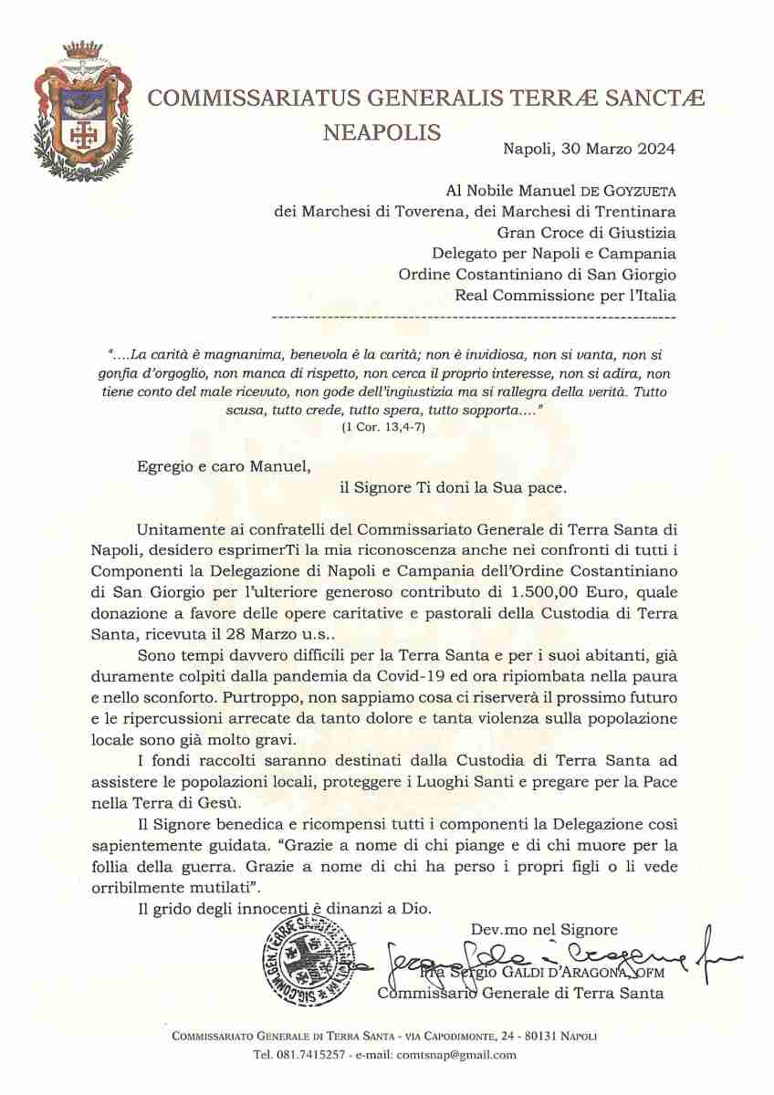 Lettera di ringraziamento