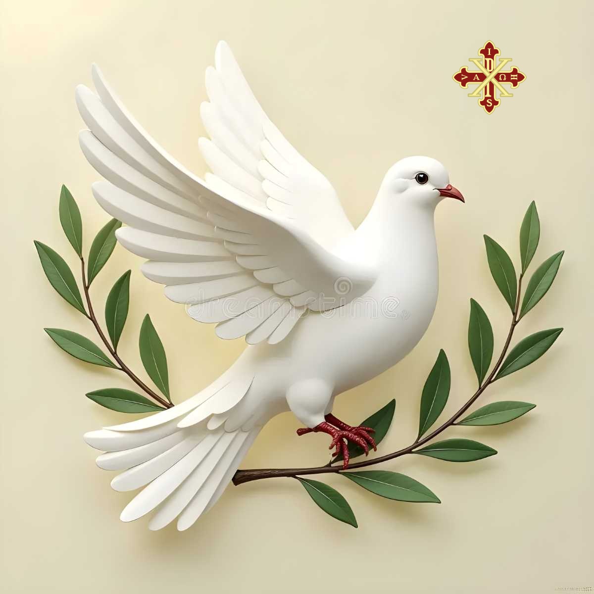 Colomba con rama d'ulivo