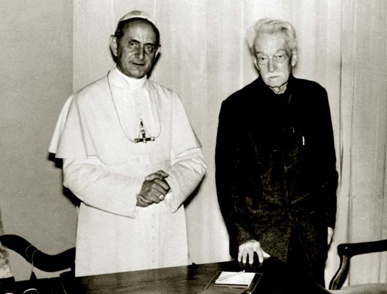Jacques Maritain con Papa Paolo VI nel 1965