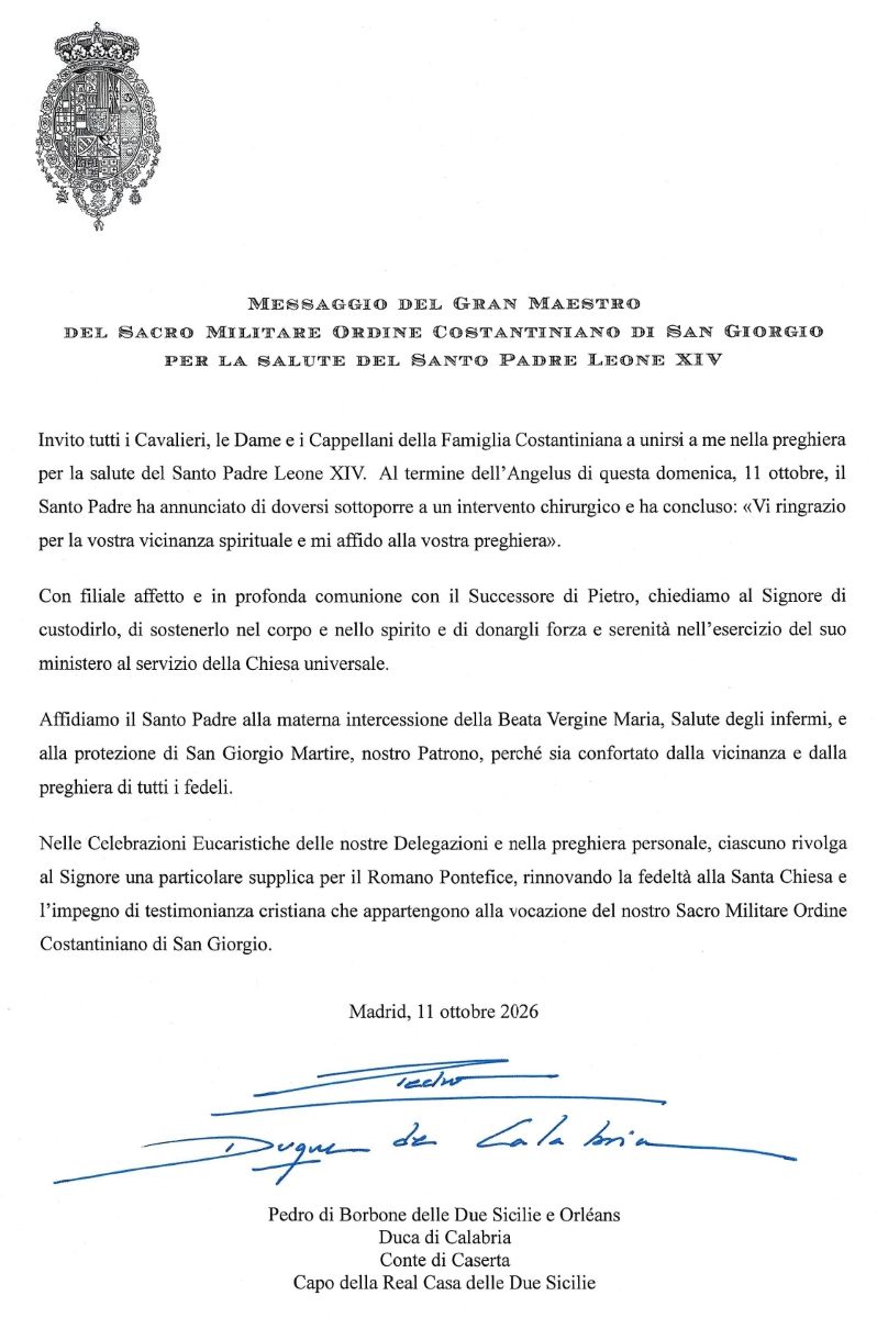 Messaggio del Gran Maestro